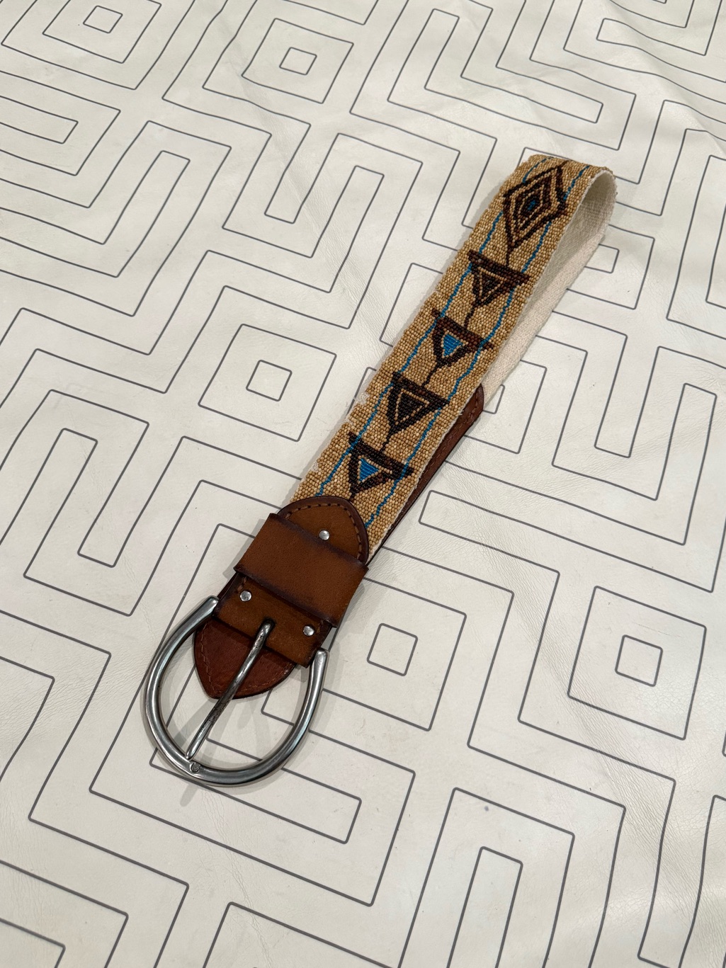 Ralph Lauren Leather Beaded Belt